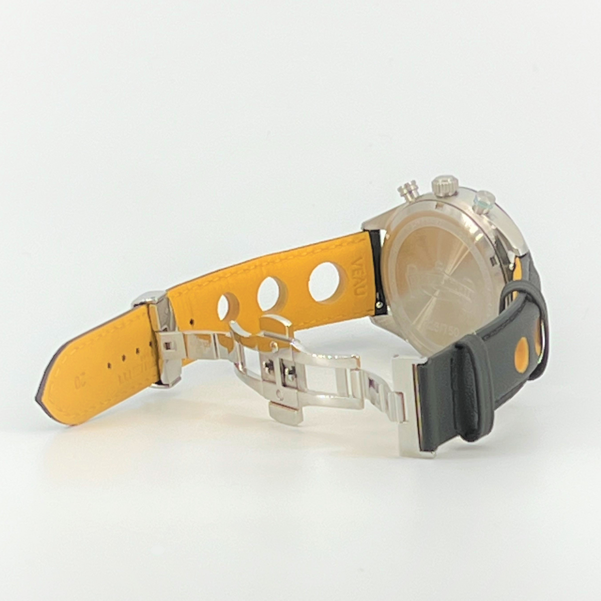 Bracelet Cuir "racer" KYALAMI Noir/Jaune image 2