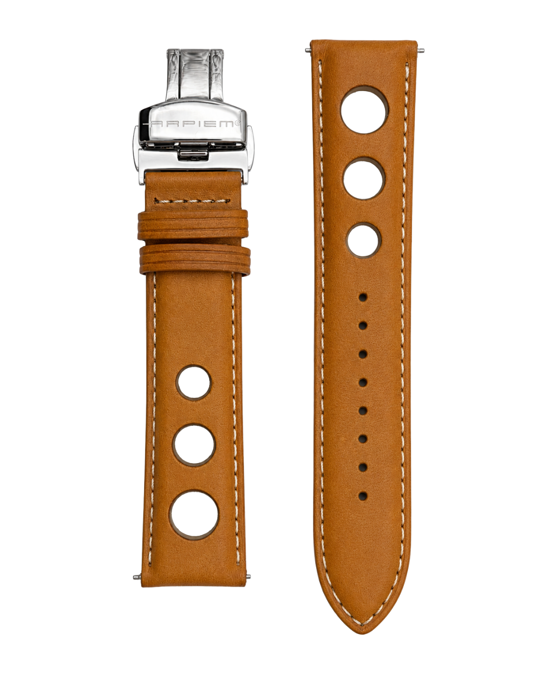 Bracelet Cuir "racer" KYALAMI Miel - 22 mm