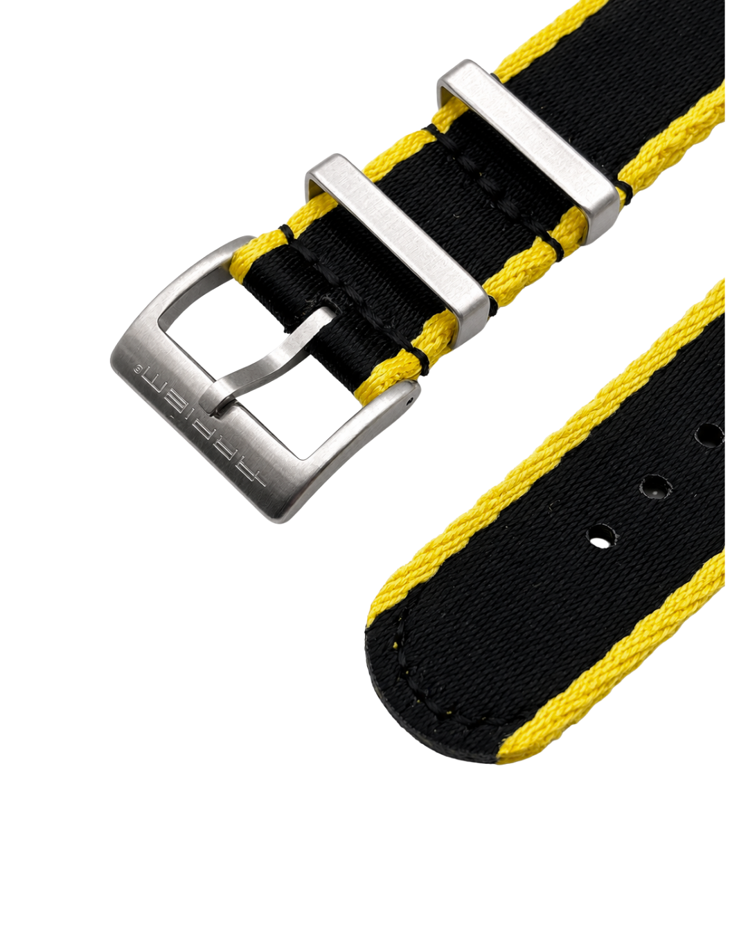 Bracelet Nylon INTERLAGOS Noir - Jaune - 20 mm