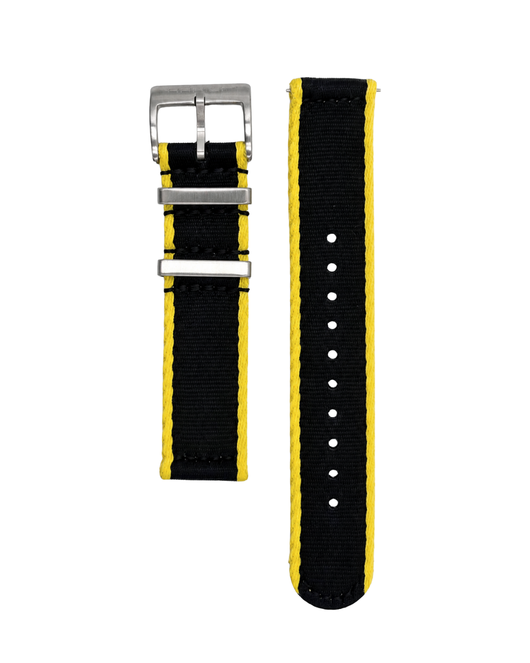 Bracelet Nylon INTERLAGOS Noir - Jaune - 20 mm
