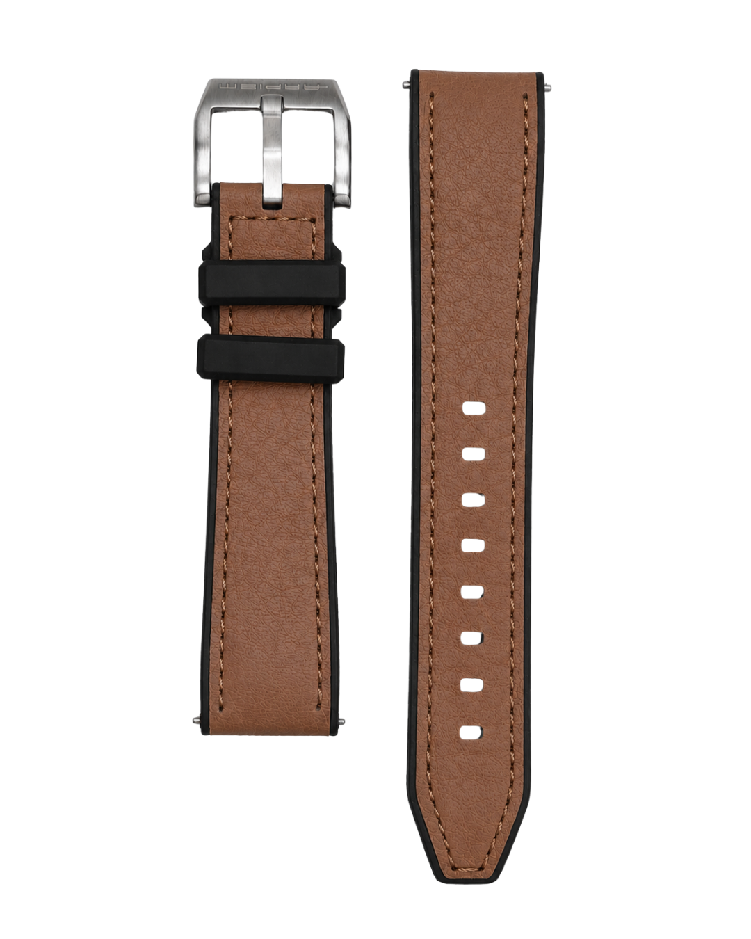 Bracelet DONINGTON Camel Hybride Cuir / Caoutchouc - 20 mm