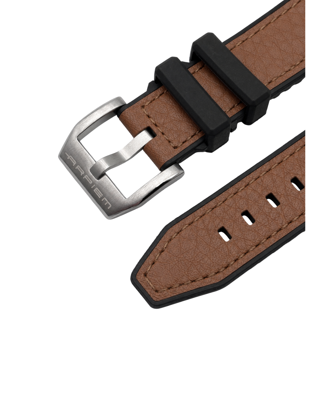 Bracelet DONINGTON Camel Hybride Cuir / Caoutchouc - 20 mm