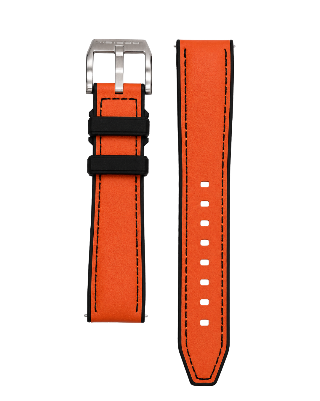 Bracelet DONINGTON Orange Hybride Cuir / Caoutchouc - 20 mm