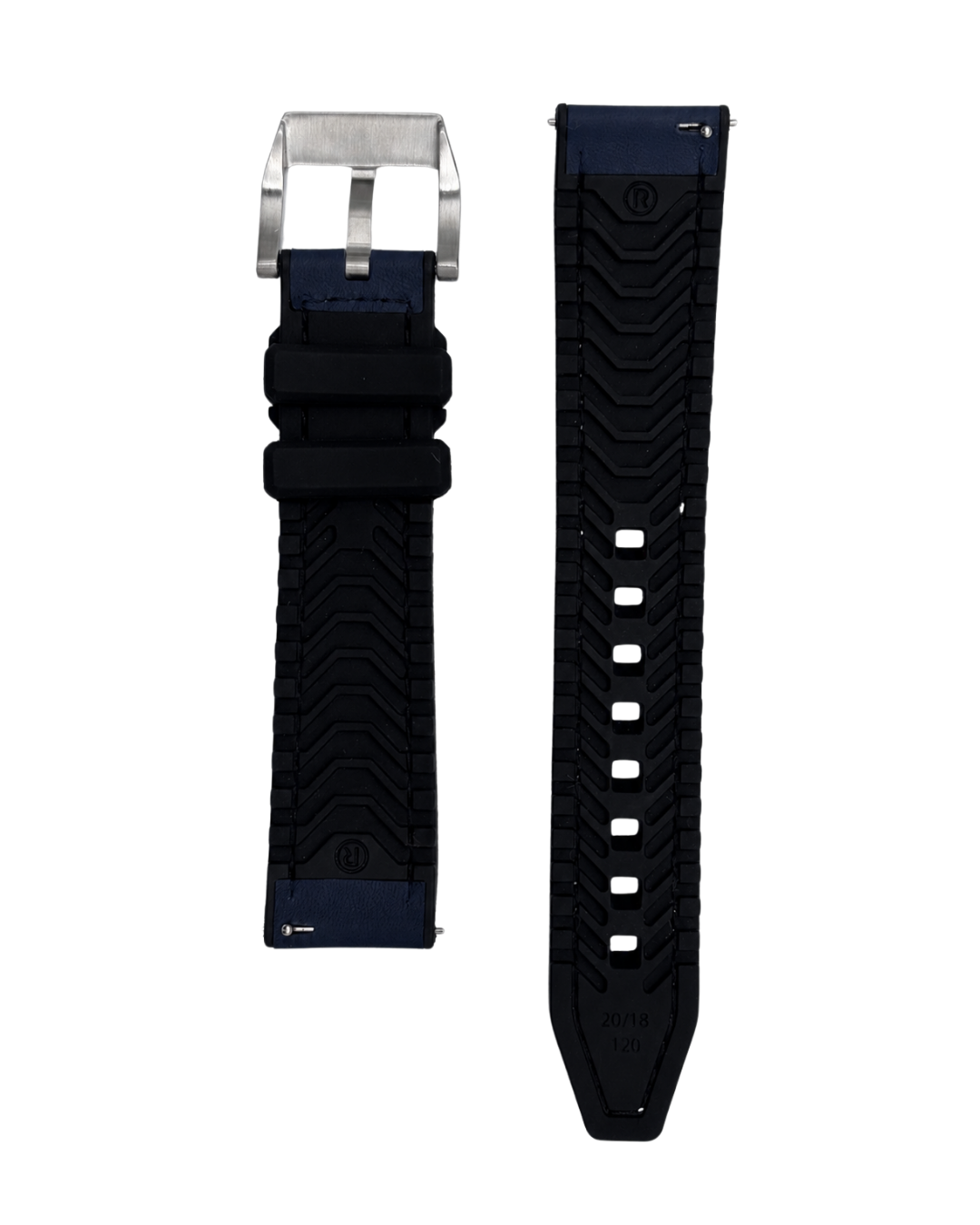 Bracelet DONINGTON Navy  Hybride Cuir / Caoutchouc - 20 mm