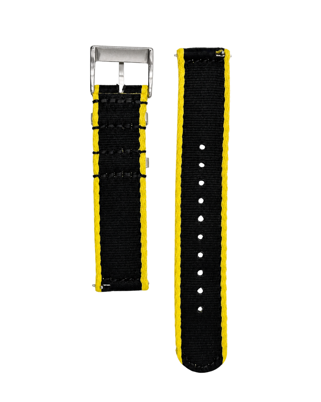 Bracelet Nylon INTERLAGOS Noir - Jaune - 20 mm