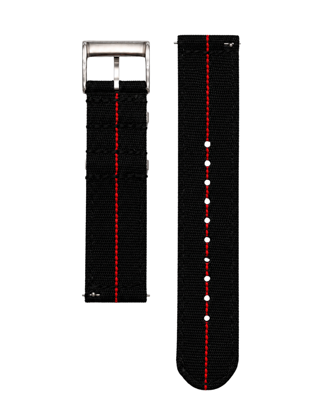 Bracelet Nylon INTERLAGOS Noir - Rouge - 20 mm